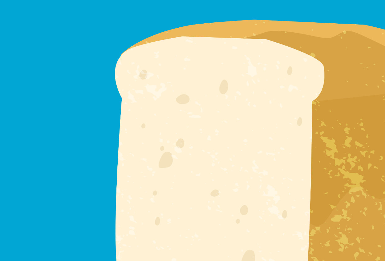 illustration of a loaf of bread on a blue background
