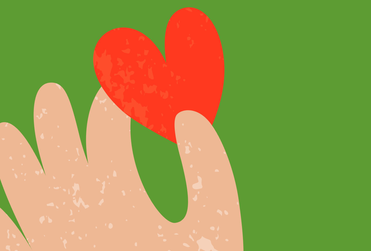 illustration of a hand holding a heart